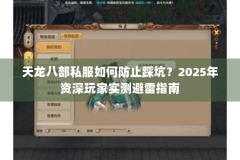 天龙八部私服如何防止踩坑？2025年资深玩家实测避雷指南