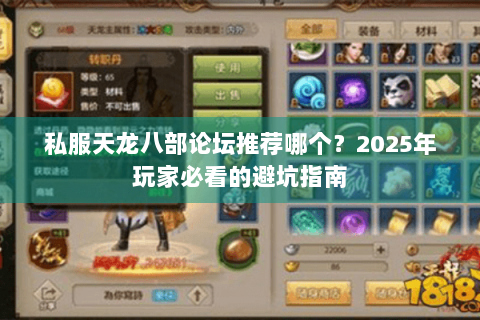 私服天龙八部论坛推荐哪个？2025年玩家必看的避坑指南