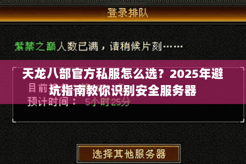 天龙八部官方私服怎么选？2025年避坑指南教你识别安全服务器