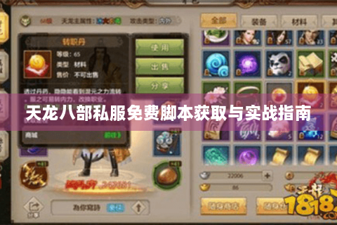 天龙八部私服免费脚本获取与实战指南
