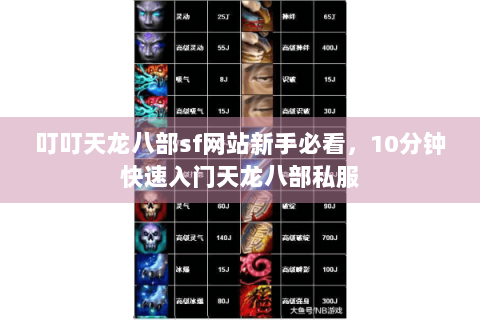 叮叮天龙八部sf网站新手必看，10分钟快速入门天龙八部私服