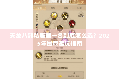 天龙八部私服第一名到底怎么选?2025年最稳避坑指南 天龙八部私服第一名到底怎么选?2025年最稳避坑指南