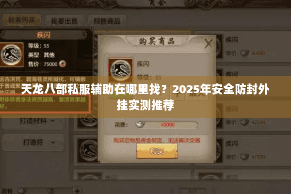 天龙八部私服辅助在哪里找?2025年安全防封外挂实测推荐 天龙八部私服辅助在哪里找?2025年安全防封外挂实测推荐