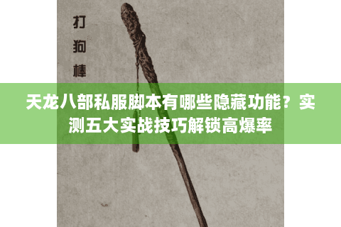 天龙八部私服脚本有哪些隐藏功能?实测五大实战技巧解锁高爆率 天龙八部私服脚本有哪些隐藏功能?实测五大实战技巧解锁高爆率