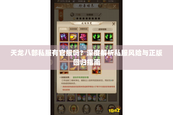 天龙八部私服有官服吗？深度解析私服风险与正版回归指南