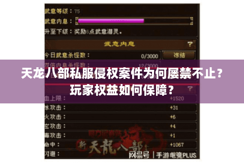 天龙八部私服侵权案件为何屡禁不止？玩家权益如何保障？