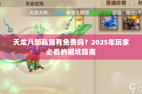 天龙八部私服有免费吗？2025年玩家必看的避坑指南