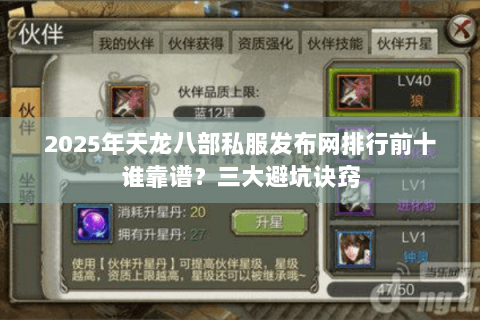 2025年天龙八部私服发布网排行前十谁靠谱?三大避坑诀窍 2025年天龙八部私服发布网排行前十谁靠谱?三大避坑诀窍