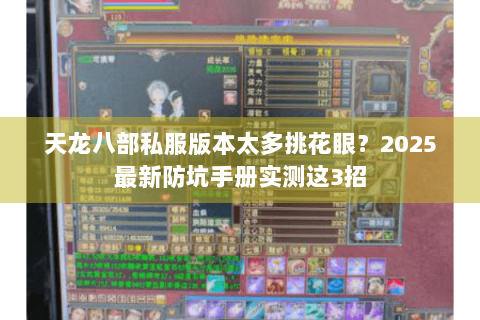 天龙八部私服版本太多挑花眼？2025最新防坑手册实测这3招