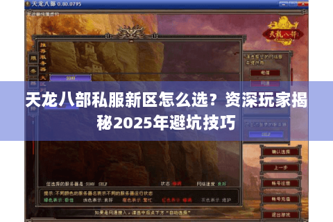 天龙八部私服新区怎么选?资深玩家揭秘2025年避坑技巧 天龙八部私服新区怎么选?资深玩家揭秘2025年避坑技巧