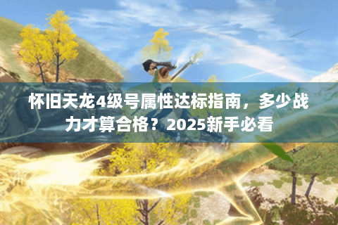 怀旧天龙4级号属性达标指南,多少战力才算合格?2025新手必看 怀旧天龙4级号属性达标指南,多少战力才算合格?2025新手必看