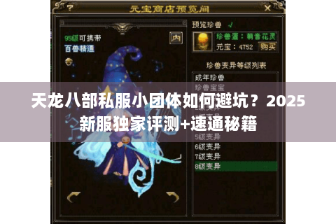 天龙八部私服小团体如何避坑?2025新服独家评测+速通秘籍 天龙八部私服小团体如何避坑?2025新服独家评测+速通秘籍