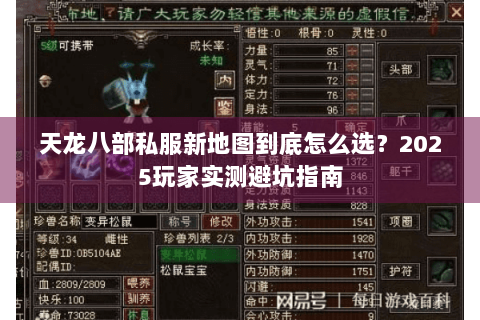天龙八部私服新地图到底怎么选？2025玩家实测避坑指南