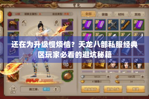 还在为升级慢烦恼?天龙八部私服经典区玩家必看的避坑秘籍 还在为升级慢烦恼?天龙八部私服经典区玩家必看的避坑秘籍