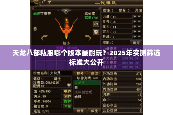 天龙八部私服哪个版本最耐玩?2025年实测筛选标准大公开 天龙八部私服哪个版本最耐玩?2025年实测筛选标准大公开
