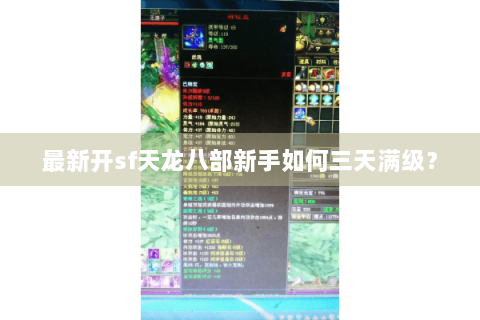 最新开sf天龙八部新手如何三天满级? 最新开sf天龙八部新手如何三天满级?