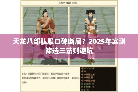 天龙八部私服口碑断层？2025年实测筛选三法则避坑