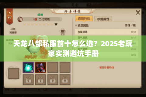 天龙八部私服前十怎么选？2025老玩家实测避坑手册