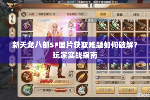 新天龙八部SF图片获取难题如何破解？玩家实战指南