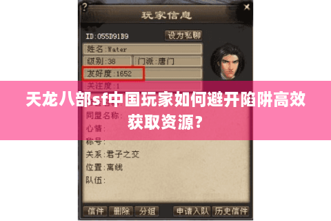 天龙八部sf中国玩家如何避开陷阱高效获取资源？