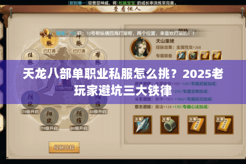 天龙八部单职业私服怎么挑?2025老玩家避坑三大铁律 天龙八部单职业私服怎么挑?2025老玩家避坑三大铁律