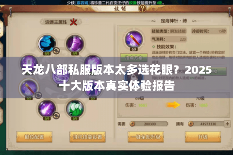 天龙八部私服版本太多选花眼?2025十大版本真实体验报告 天龙八部私服版本太多选花眼?2025十大版本真实体验报告