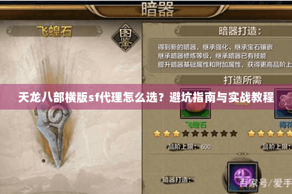 天龙八部横版sf代理怎么选?避坑指南与实战教程 天龙八部横版sf代理怎么选?避坑指南与实战教程