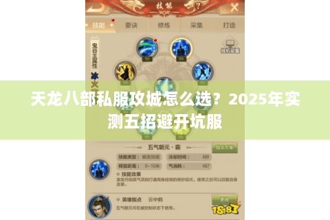 天龙八部私服攻城怎么选？2025年实测五招避开坑服