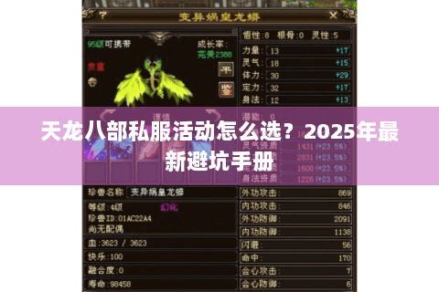 天龙八部私服活动怎么选?2025年最新避坑手册 天龙八部私服活动怎么选?2025年最新避坑手册