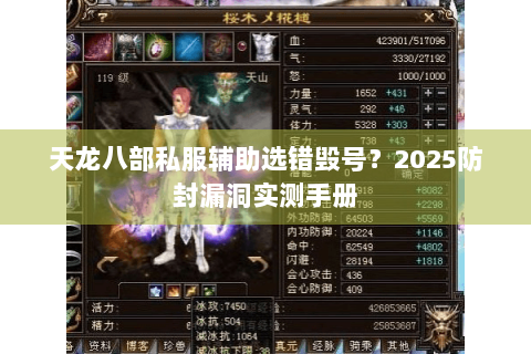 天龙八部私服辅助选错毁号？2025防封漏洞实测手册
