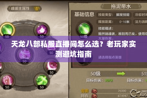 天龙八部私服直播间怎么选?老玩家实测避坑指南 天龙八部私服直播间怎么选?老玩家实测避坑指南