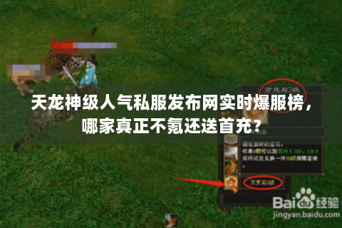 天龙神级人气私服发布网实时爆服榜，哪家真正不氪还送首充？