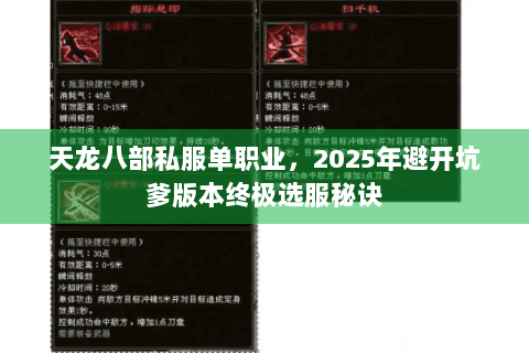 天龙八部私服单职业,2025年避开坑爹版本终极选服秘诀 天龙八部私服单职业,2025年避开坑爹版本终极选服秘诀