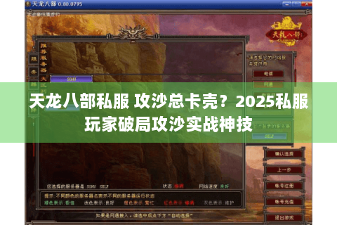 天龙八部私服 攻沙总卡壳？2025私服玩家破局攻沙实战神技