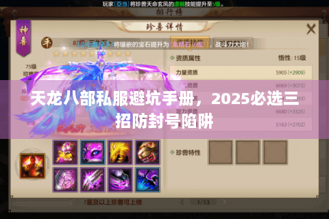 天龙八部私服避坑手册，2025必选三招防封号陷阱