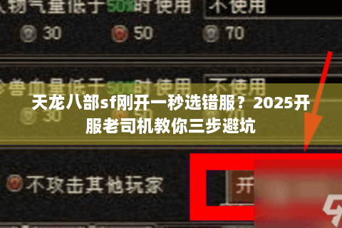 天龙八部sf刚开一秒选错服？2025开服老司机教你三步避坑