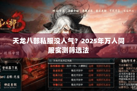 天龙八部私服没人气?2025年万人同服实测筛选法 天龙八部私服没人气?2025年万人同服实测筛选法