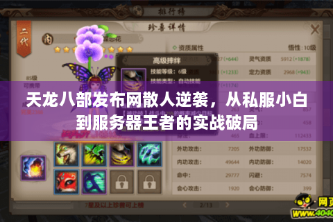 天龙八部发布网散人逆袭,从私服小白到服务器王者的实战破局 天龙八部发布网散人逆袭,从私服小白到服务器王者的实战破局