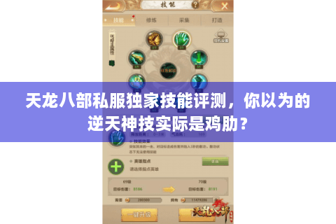 天龙八部私服独家技能评测,你以为的逆天神技实际是鸡肋? 天龙八部私服独家技能评测,你以为的逆天神技实际是鸡肋?