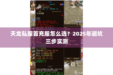 天龙私服首充服怎么选？2025年避坑三步实测