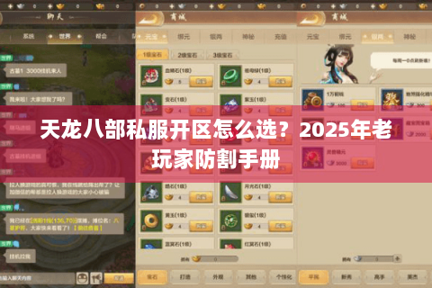 天龙八部私服开区怎么选?2025年老玩家防割手册 天龙八部私服开区怎么选?2025年老玩家防割手册
