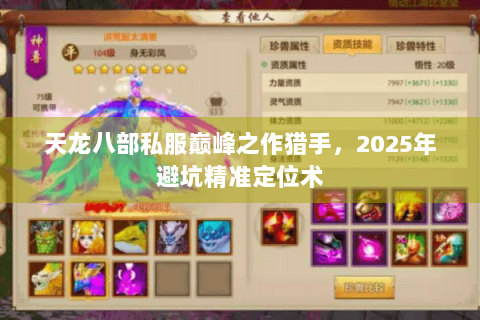 天龙八部私服巅峰之作猎手,2025年避坑精准定位术 天龙八部私服巅峰之作猎手,2025年避坑精准定位术