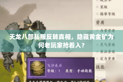 天龙八部私服反转真相,隐藏黄金矿为何老玩家抢着入? 天龙八部私服反转真相,隐藏黄金矿为何老玩家抢着入?