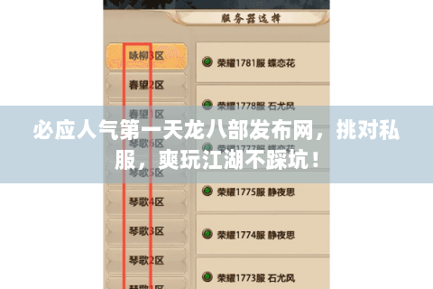 必应人气第一天龙八部发布网，挑对私服，爽玩江湖不踩坑！