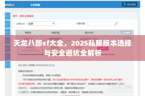 天龙八部sf大全，2025私服版本选择与安全避坑全解析