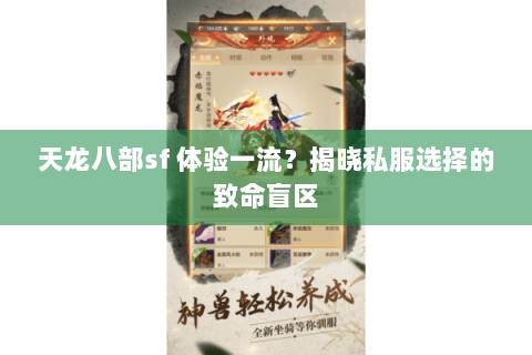 天龙八部sf 体验一流?揭晓私服选择的致命盲区 天龙八部sf 体验一流?揭晓私服选择的致命盲区