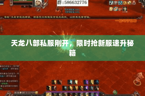 天龙八部私服刚开，限时抢新服速升秘籍