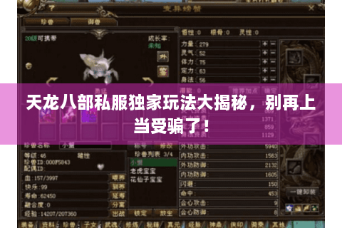 天龙八部私服独家玩法大揭秘，别再上当受骗了！