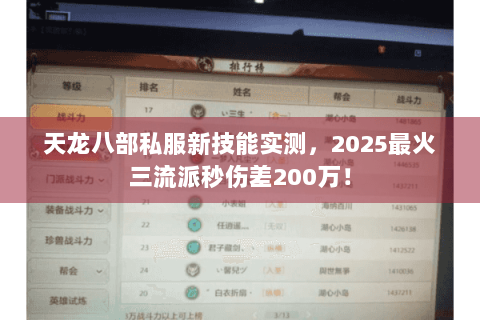 天龙八部私服新技能实测，2025最火三流派秒伤差200万！