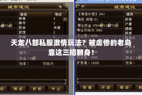 天龙八部私服激情玩法？被虐惨的老鸟靠这三招翻身！
